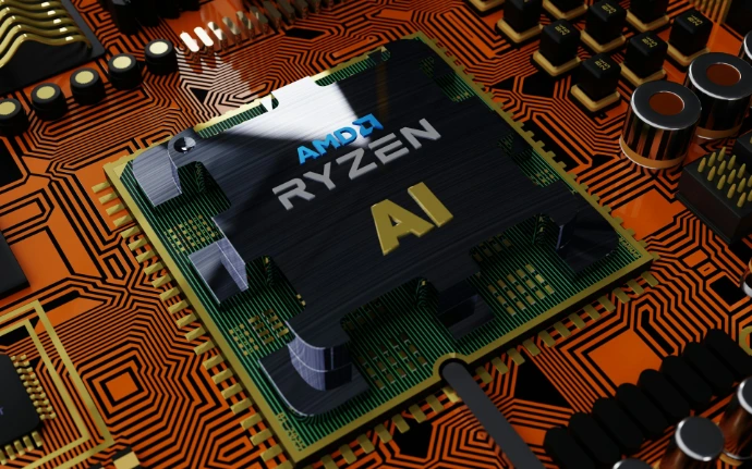 a close up of a cpu chip on top of a printed circuit board